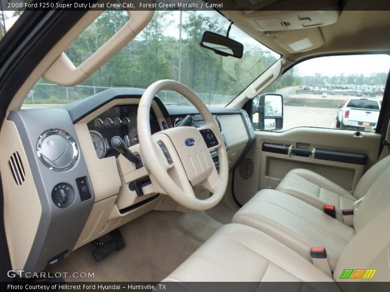 Forest Green Metallic / Camel 2008 Ford F250 Super Duty Lariat Crew Cab