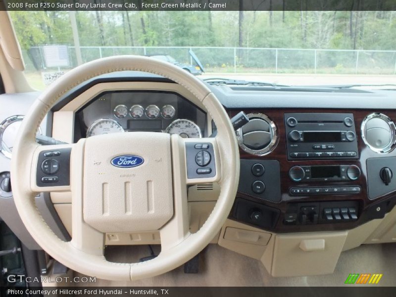 Forest Green Metallic / Camel 2008 Ford F250 Super Duty Lariat Crew Cab