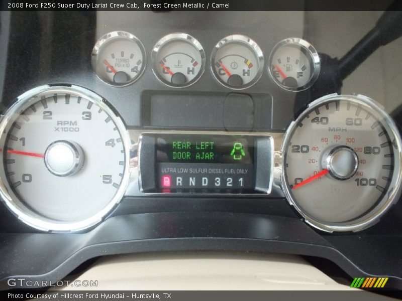 Forest Green Metallic / Camel 2008 Ford F250 Super Duty Lariat Crew Cab