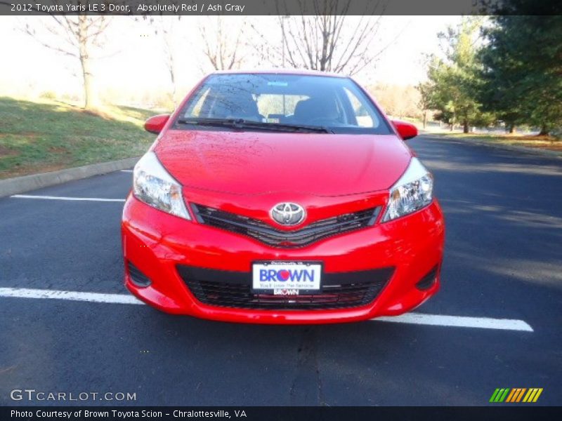 Absolutely Red / Ash Gray 2012 Toyota Yaris LE 3 Door