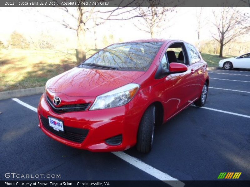 Absolutely Red / Ash Gray 2012 Toyota Yaris LE 3 Door