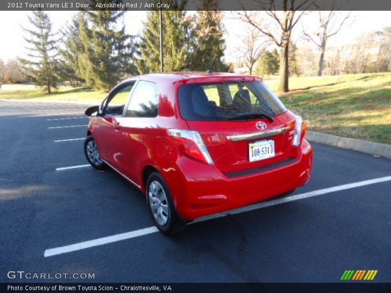 Absolutely Red / Ash Gray 2012 Toyota Yaris LE 3 Door
