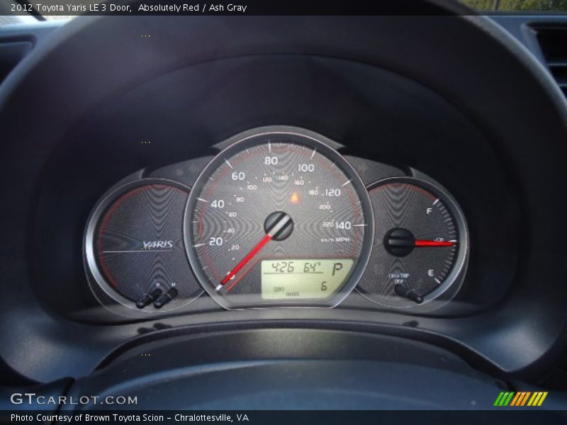 Absolutely Red / Ash Gray 2012 Toyota Yaris LE 3 Door