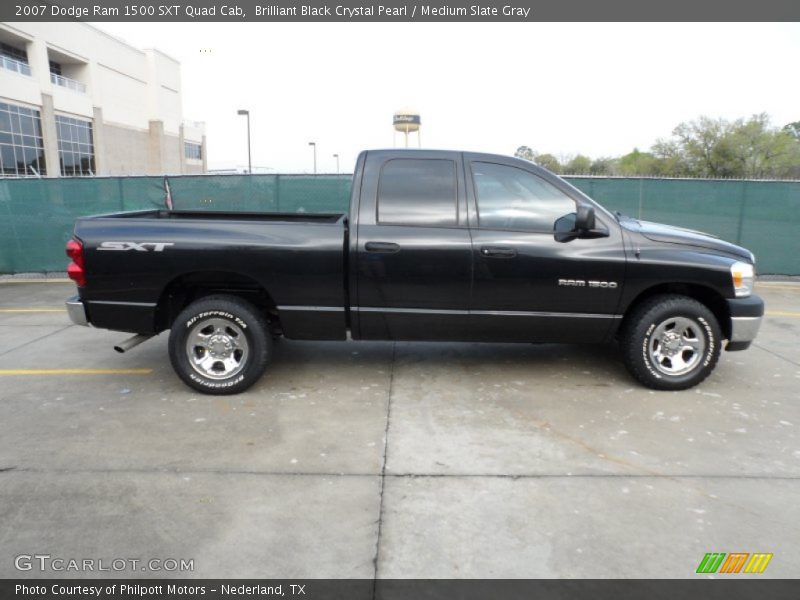 Brilliant Black Crystal Pearl / Medium Slate Gray 2007 Dodge Ram 1500 SXT Quad Cab