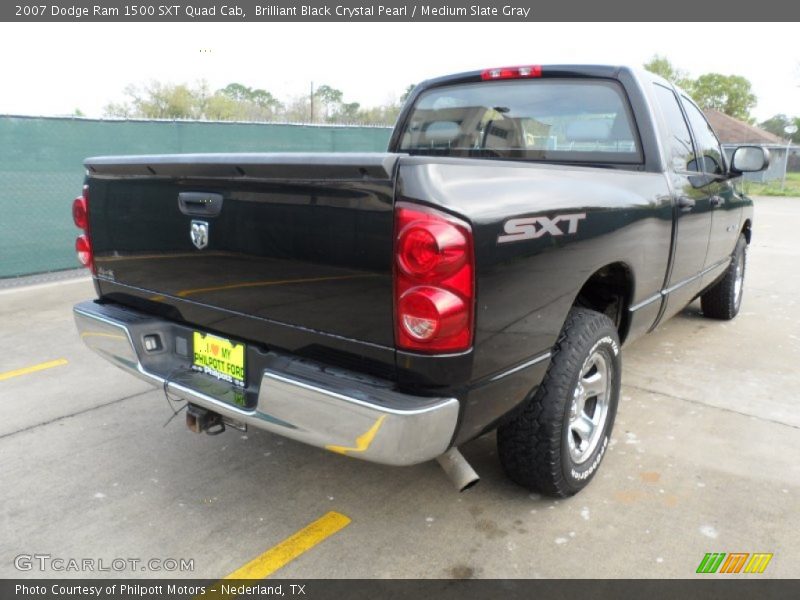 Brilliant Black Crystal Pearl / Medium Slate Gray 2007 Dodge Ram 1500 SXT Quad Cab
