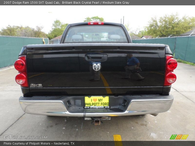 Brilliant Black Crystal Pearl / Medium Slate Gray 2007 Dodge Ram 1500 SXT Quad Cab