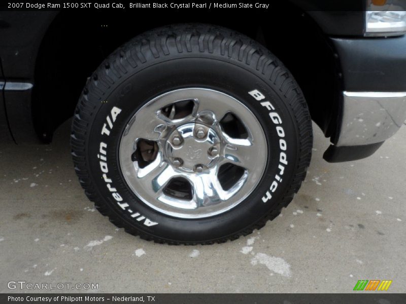 Brilliant Black Crystal Pearl / Medium Slate Gray 2007 Dodge Ram 1500 SXT Quad Cab