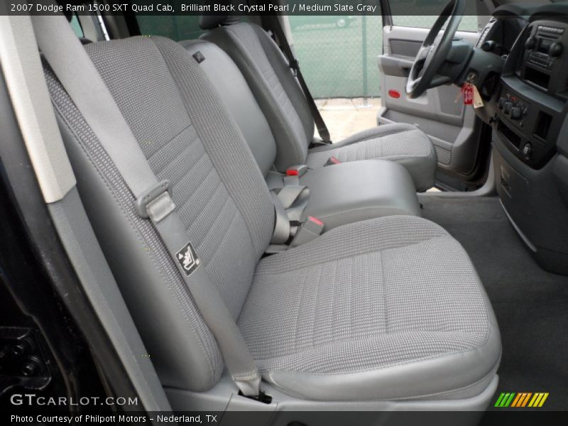 Brilliant Black Crystal Pearl / Medium Slate Gray 2007 Dodge Ram 1500 SXT Quad Cab