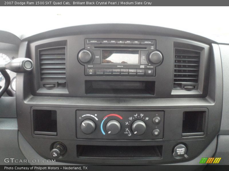 Brilliant Black Crystal Pearl / Medium Slate Gray 2007 Dodge Ram 1500 SXT Quad Cab