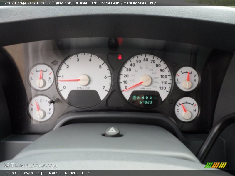 Brilliant Black Crystal Pearl / Medium Slate Gray 2007 Dodge Ram 1500 SXT Quad Cab