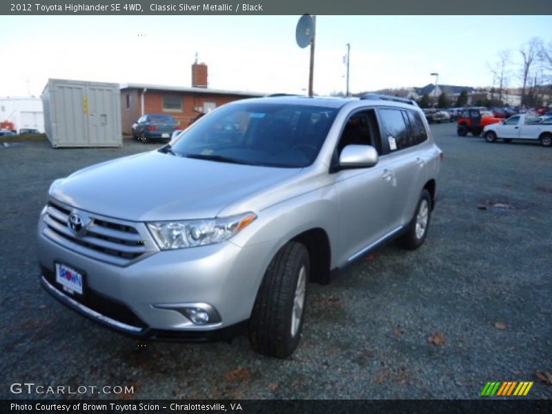 Classic Silver Metallic / Black 2012 Toyota Highlander SE 4WD