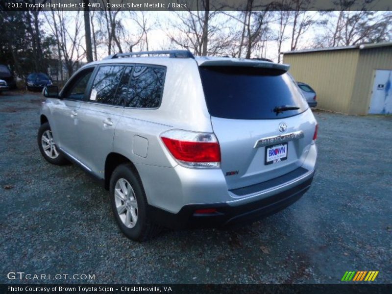 Classic Silver Metallic / Black 2012 Toyota Highlander SE 4WD