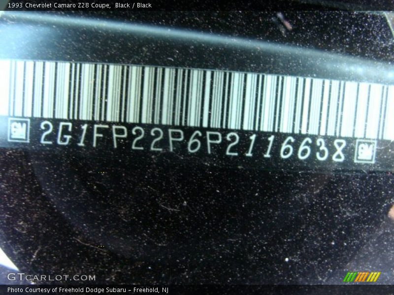 Black / Black 1993 Chevrolet Camaro Z28 Coupe
