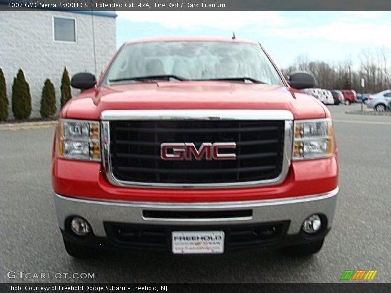 Fire Red / Dark Titanium 2007 GMC Sierra 2500HD SLE Extended Cab 4x4