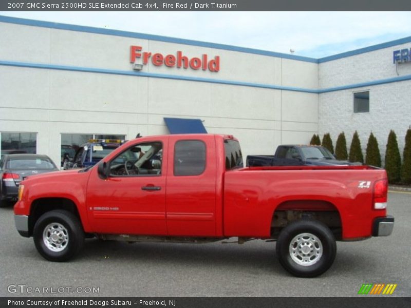 Fire Red / Dark Titanium 2007 GMC Sierra 2500HD SLE Extended Cab 4x4