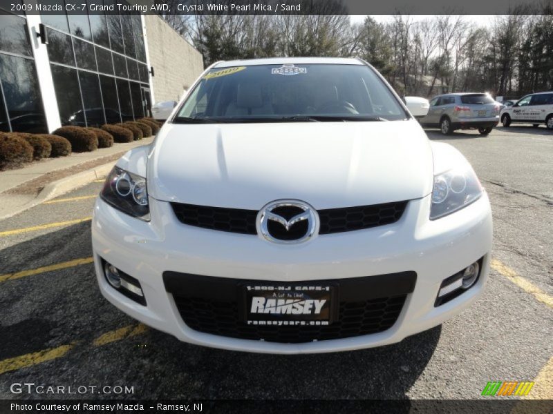 Crystal White Pearl Mica / Sand 2009 Mazda CX-7 Grand Touring AWD