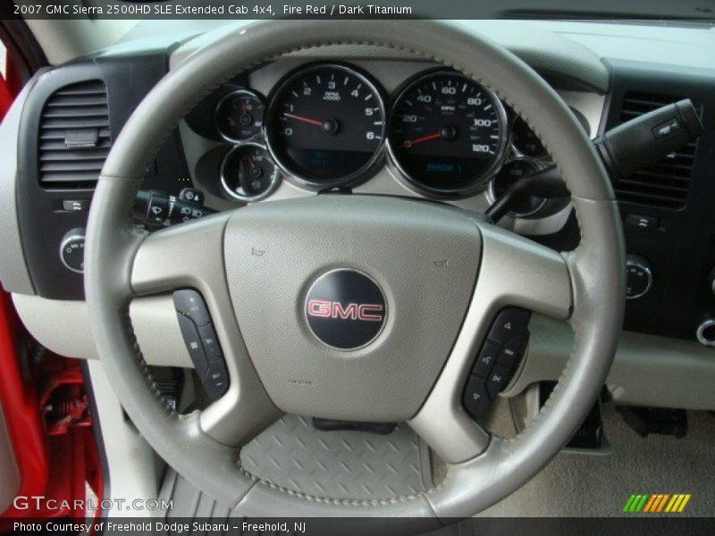 Fire Red / Dark Titanium 2007 GMC Sierra 2500HD SLE Extended Cab 4x4