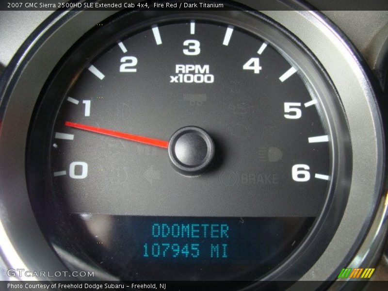 Fire Red / Dark Titanium 2007 GMC Sierra 2500HD SLE Extended Cab 4x4