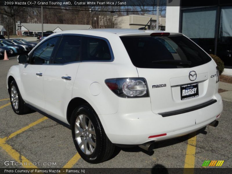 Crystal White Pearl Mica / Sand 2009 Mazda CX-7 Grand Touring AWD