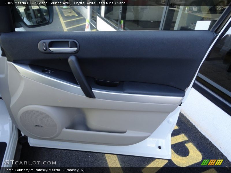 Crystal White Pearl Mica / Sand 2009 Mazda CX-7 Grand Touring AWD