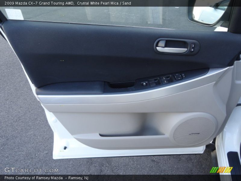 Crystal White Pearl Mica / Sand 2009 Mazda CX-7 Grand Touring AWD