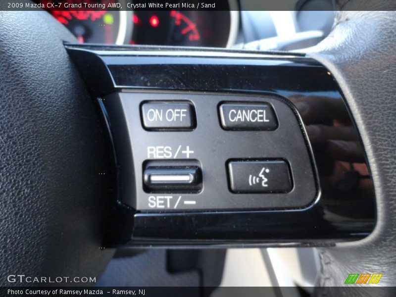 Crystal White Pearl Mica / Sand 2009 Mazda CX-7 Grand Touring AWD