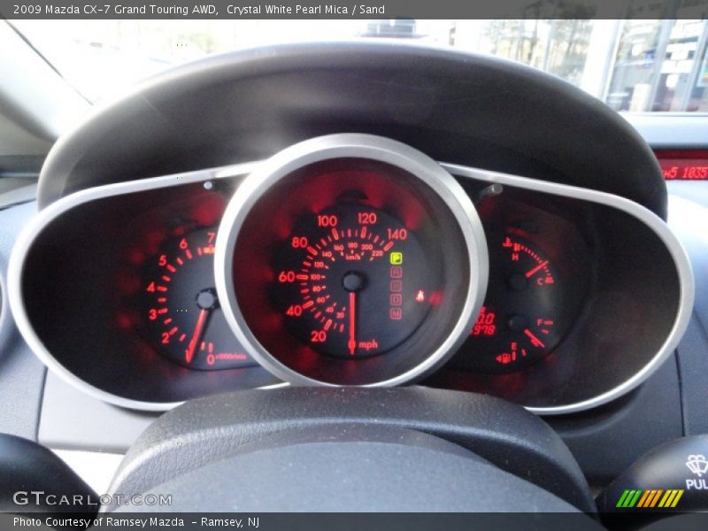 Crystal White Pearl Mica / Sand 2009 Mazda CX-7 Grand Touring AWD