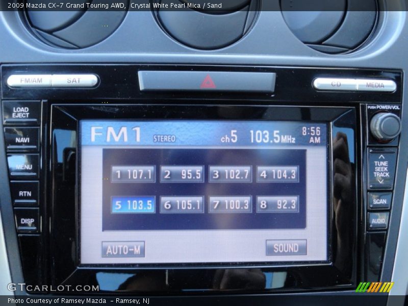 Crystal White Pearl Mica / Sand 2009 Mazda CX-7 Grand Touring AWD