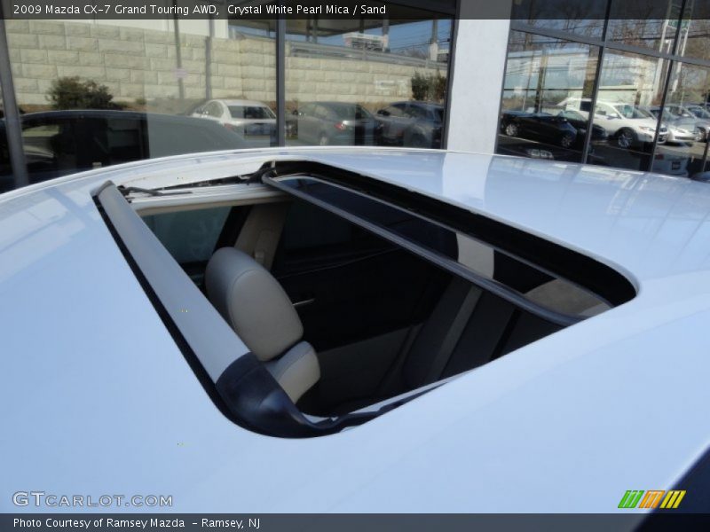 Crystal White Pearl Mica / Sand 2009 Mazda CX-7 Grand Touring AWD