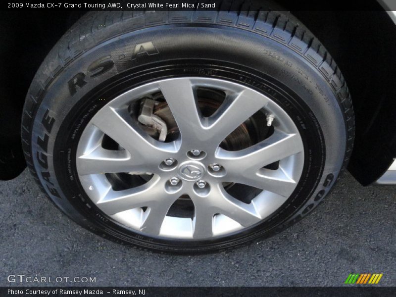 Crystal White Pearl Mica / Sand 2009 Mazda CX-7 Grand Touring AWD