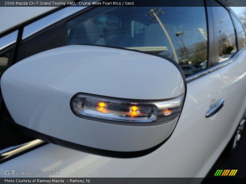 Crystal White Pearl Mica / Sand 2009 Mazda CX-7 Grand Touring AWD