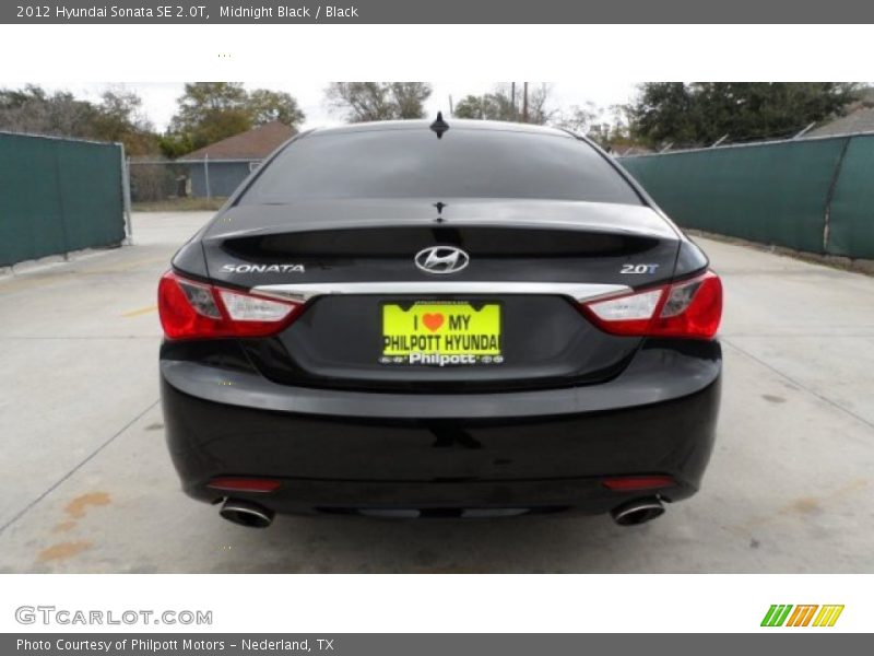 Midnight Black / Black 2012 Hyundai Sonata SE 2.0T