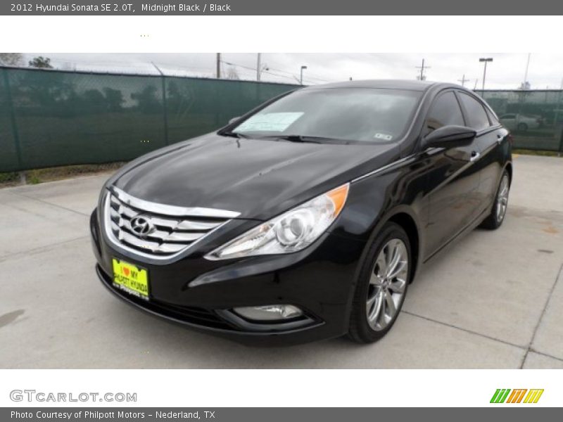 Midnight Black / Black 2012 Hyundai Sonata SE 2.0T