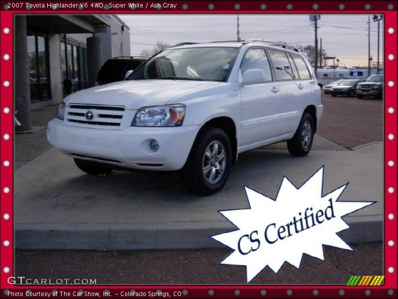 Super White / Ash Gray 2007 Toyota Highlander V6 4WD