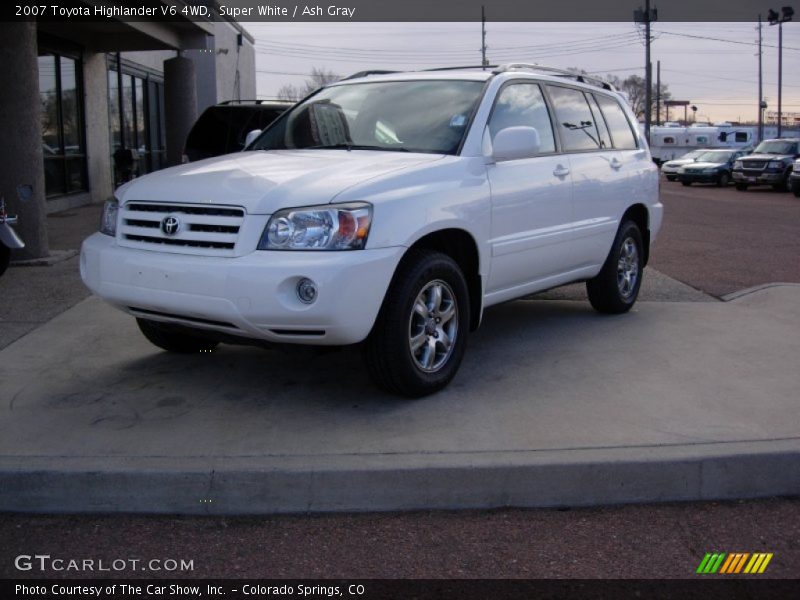 Super White / Ash Gray 2007 Toyota Highlander V6 4WD