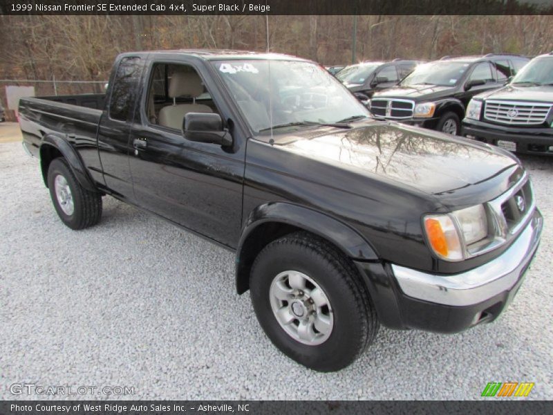 Super Black / Beige 1999 Nissan Frontier SE Extended Cab 4x4