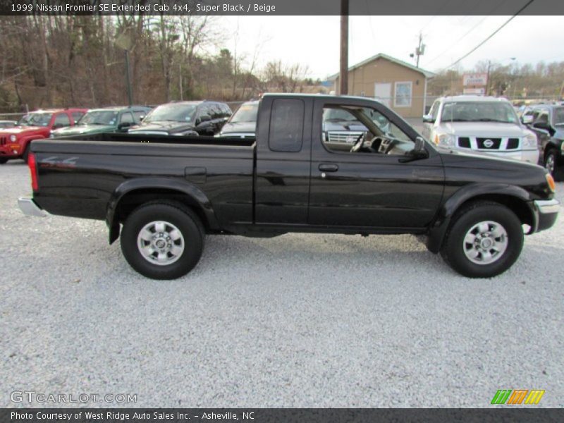 Super Black / Beige 1999 Nissan Frontier SE Extended Cab 4x4