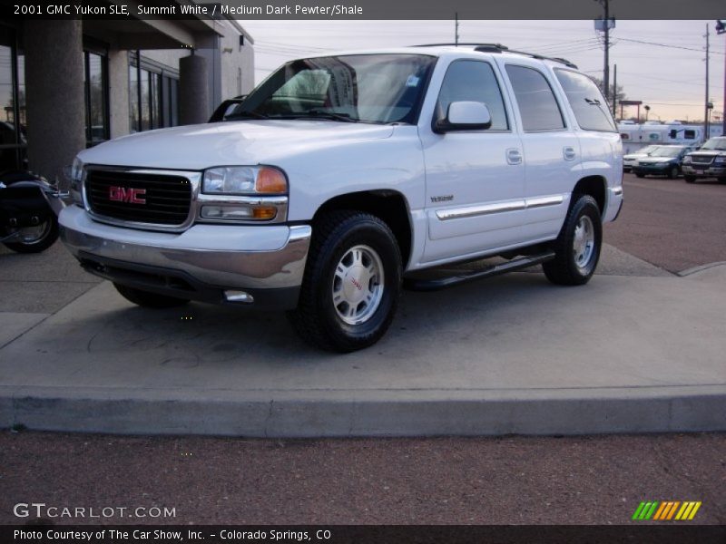 Summit White / Medium Dark Pewter/Shale 2001 GMC Yukon SLE