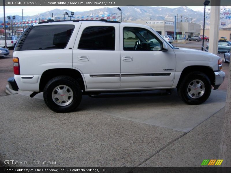 Summit White / Medium Dark Pewter/Shale 2001 GMC Yukon SLE