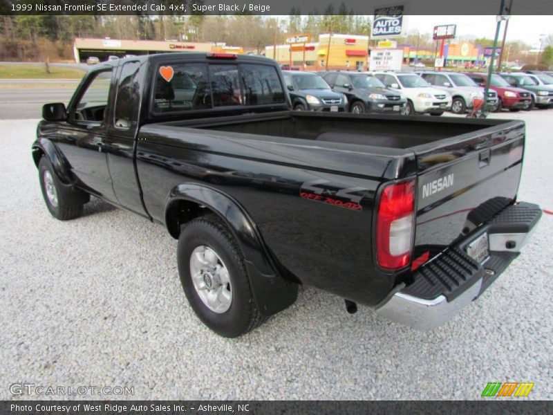 Super Black / Beige 1999 Nissan Frontier SE Extended Cab 4x4