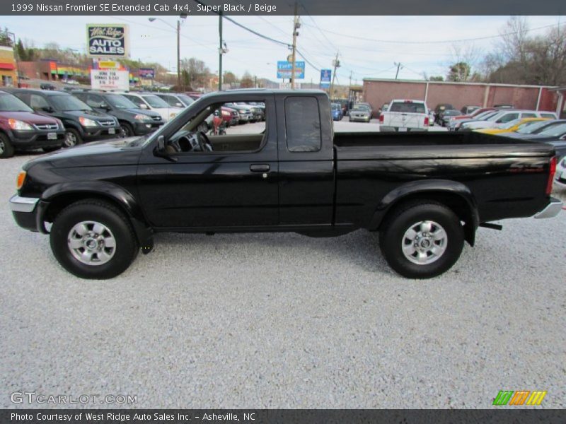 Super Black / Beige 1999 Nissan Frontier SE Extended Cab 4x4