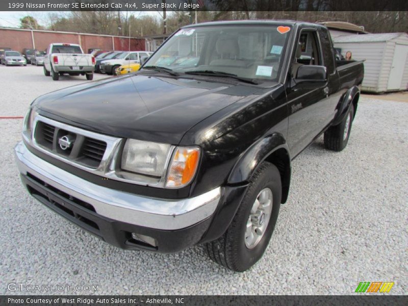 Super Black / Beige 1999 Nissan Frontier SE Extended Cab 4x4