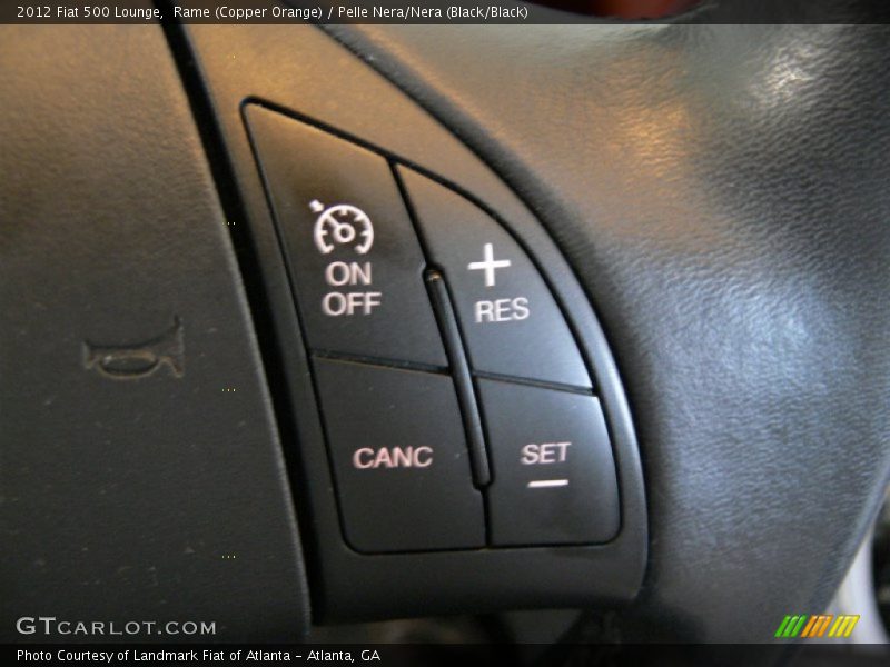 Rame (Copper Orange) / Pelle Nera/Nera (Black/Black) 2012 Fiat 500 Lounge