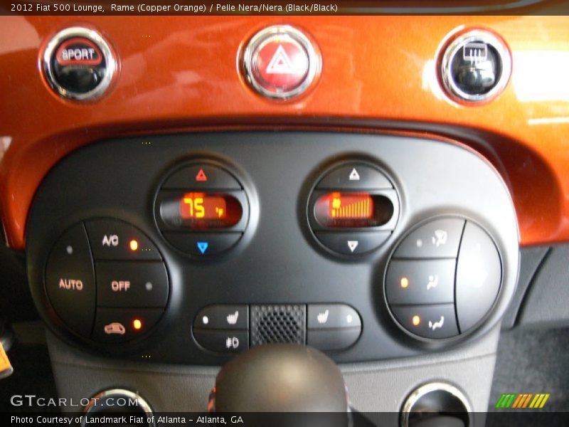 Rame (Copper Orange) / Pelle Nera/Nera (Black/Black) 2012 Fiat 500 Lounge