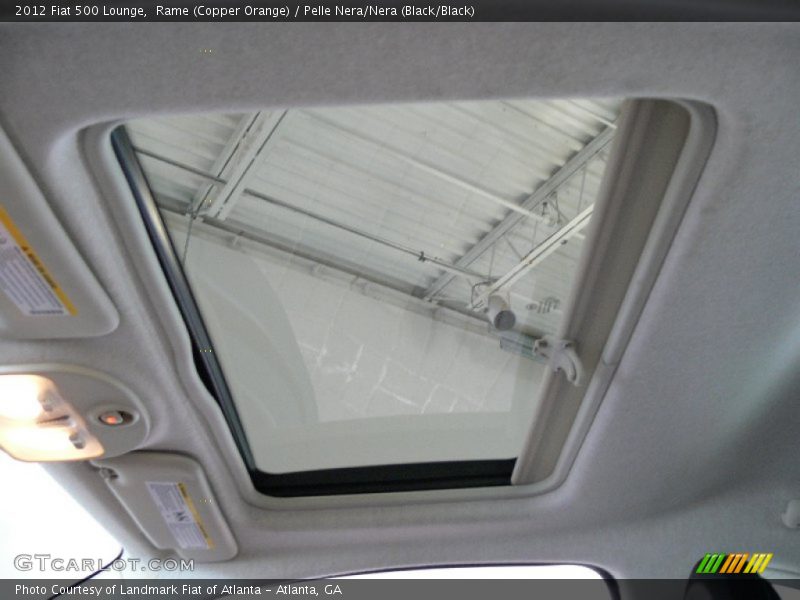 Rame (Copper Orange) / Pelle Nera/Nera (Black/Black) 2012 Fiat 500 Lounge