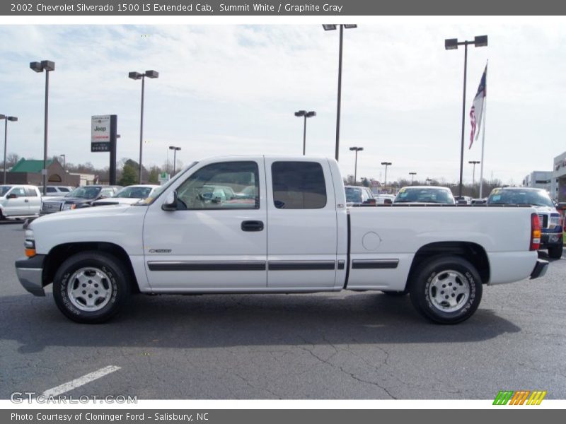 Summit White / Graphite Gray 2002 Chevrolet Silverado 1500 LS Extended Cab