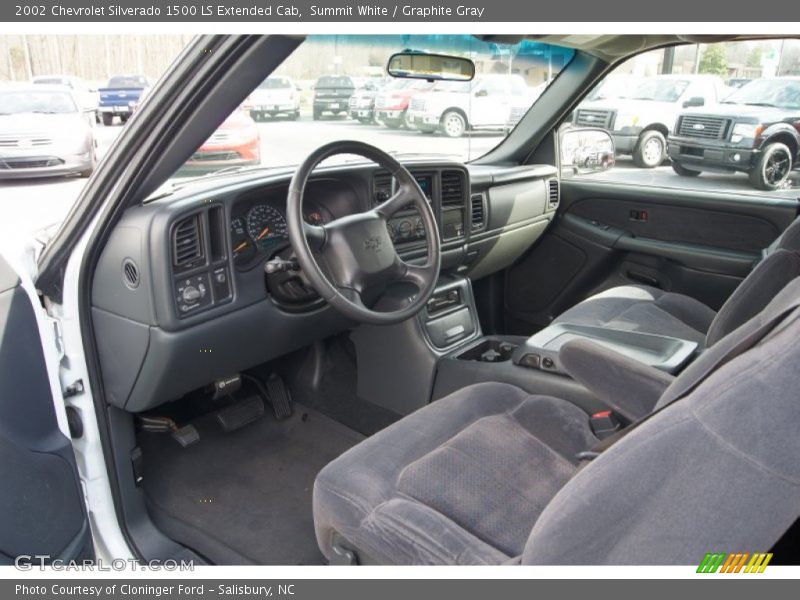 Summit White / Graphite Gray 2002 Chevrolet Silverado 1500 LS Extended Cab