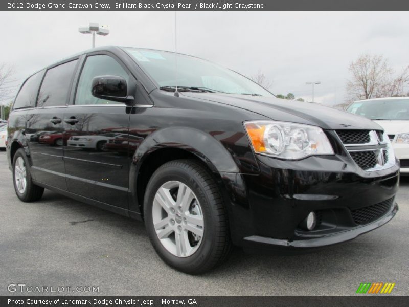 Brilliant Black Crystal Pearl / Black/Light Graystone 2012 Dodge Grand Caravan Crew