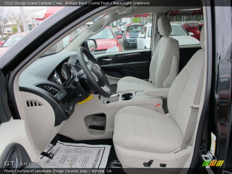 Brilliant Black Crystal Pearl / Black/Light Graystone 2012 Dodge Grand Caravan Crew