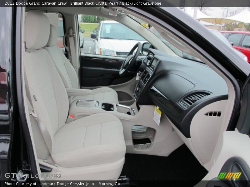 Brilliant Black Crystal Pearl / Black/Light Graystone 2012 Dodge Grand Caravan Crew
